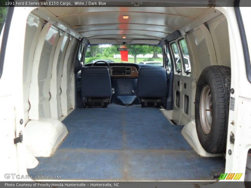 White / Dark Blue 1991 Ford E Series Van E150 Cargo
