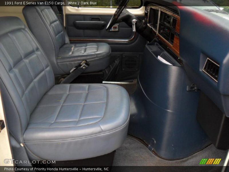 White / Dark Blue 1991 Ford E Series Van E150 Cargo