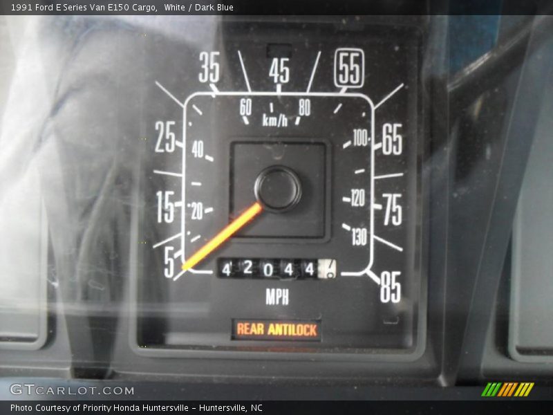 White / Dark Blue 1991 Ford E Series Van E150 Cargo