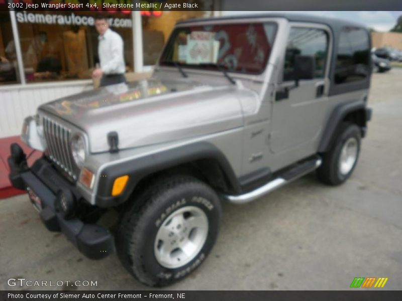 Silverstone Metallic / Agate Black 2002 Jeep Wrangler Sport 4x4