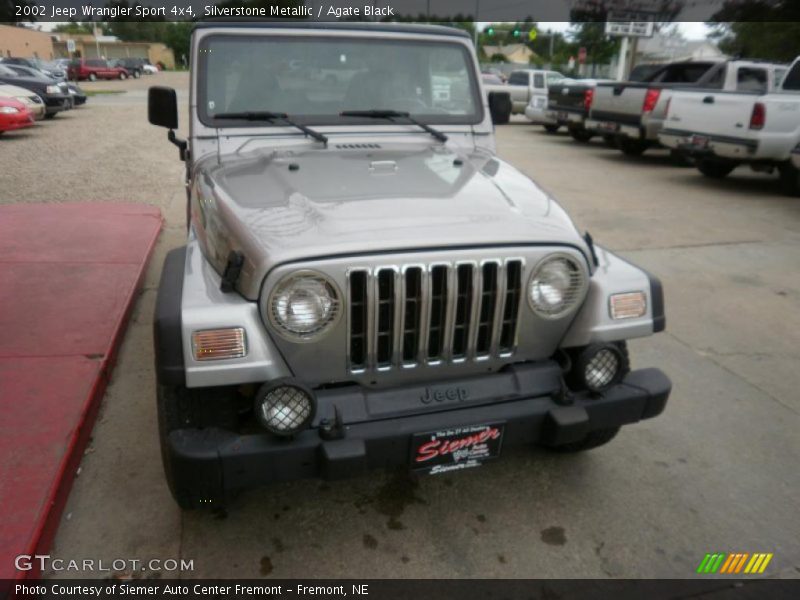 Silverstone Metallic / Agate Black 2002 Jeep Wrangler Sport 4x4