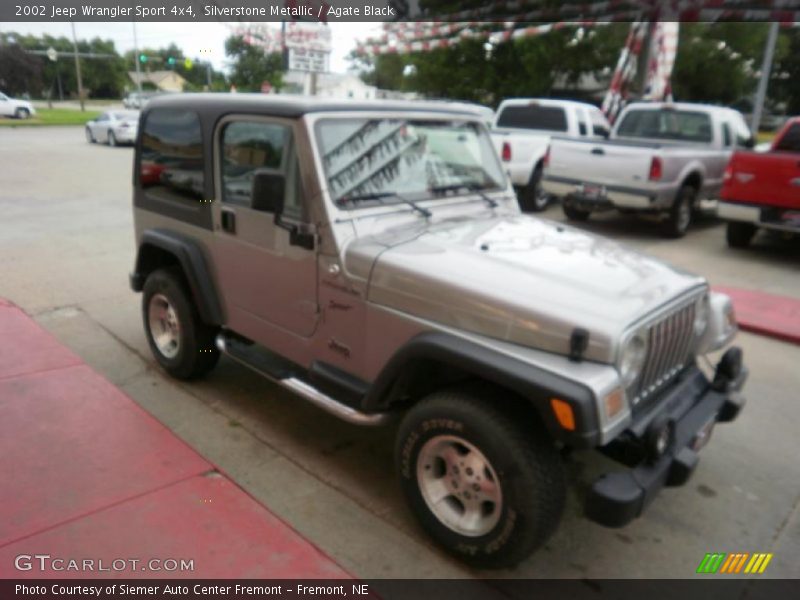 Silverstone Metallic / Agate Black 2002 Jeep Wrangler Sport 4x4