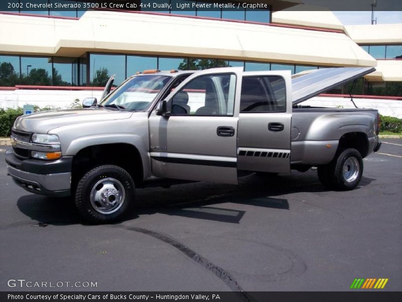 Light Pewter Metallic / Graphite 2002 Chevrolet Silverado 3500 LS Crew Cab 4x4 Dually