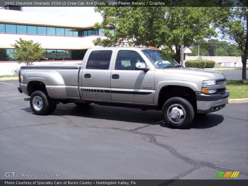 Light Pewter Metallic / Graphite 2002 Chevrolet Silverado 3500 LS Crew Cab 4x4 Dually