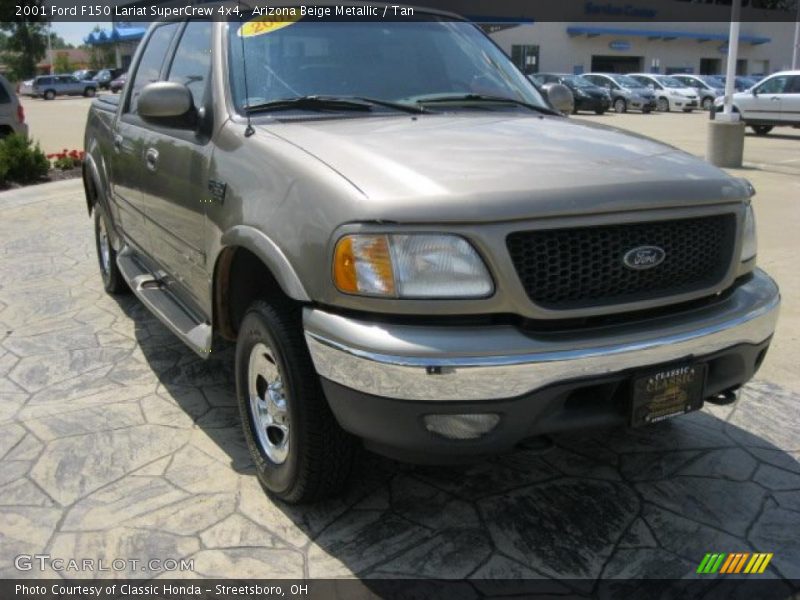 Arizona Beige Metallic / Tan 2001 Ford F150 Lariat SuperCrew 4x4