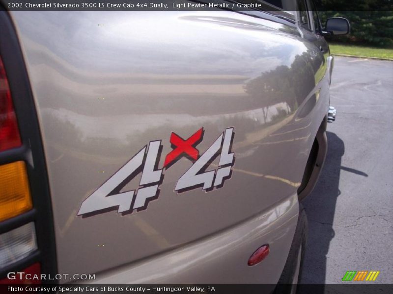Light Pewter Metallic / Graphite 2002 Chevrolet Silverado 3500 LS Crew Cab 4x4 Dually