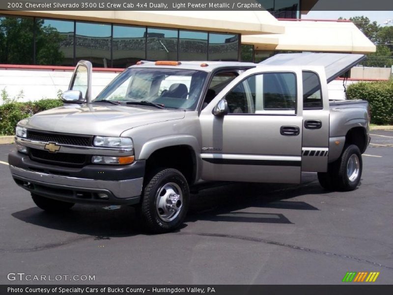 Light Pewter Metallic / Graphite 2002 Chevrolet Silverado 3500 LS Crew Cab 4x4 Dually