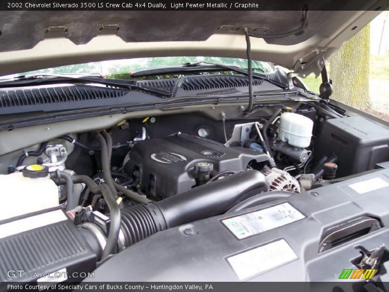 Light Pewter Metallic / Graphite 2002 Chevrolet Silverado 3500 LS Crew Cab 4x4 Dually