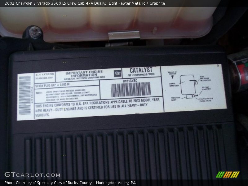 Light Pewter Metallic / Graphite 2002 Chevrolet Silverado 3500 LS Crew Cab 4x4 Dually