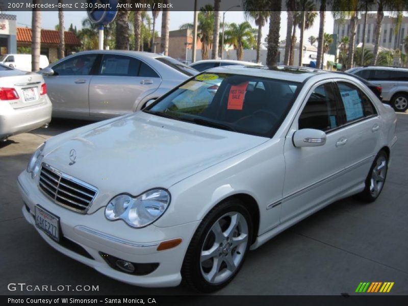 Arctic White / Black 2007 Mercedes-Benz C 230 Sport