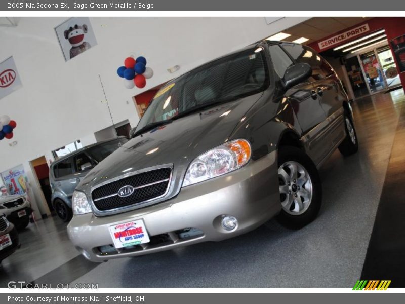 Sage Green Metallic / Beige 2005 Kia Sedona EX