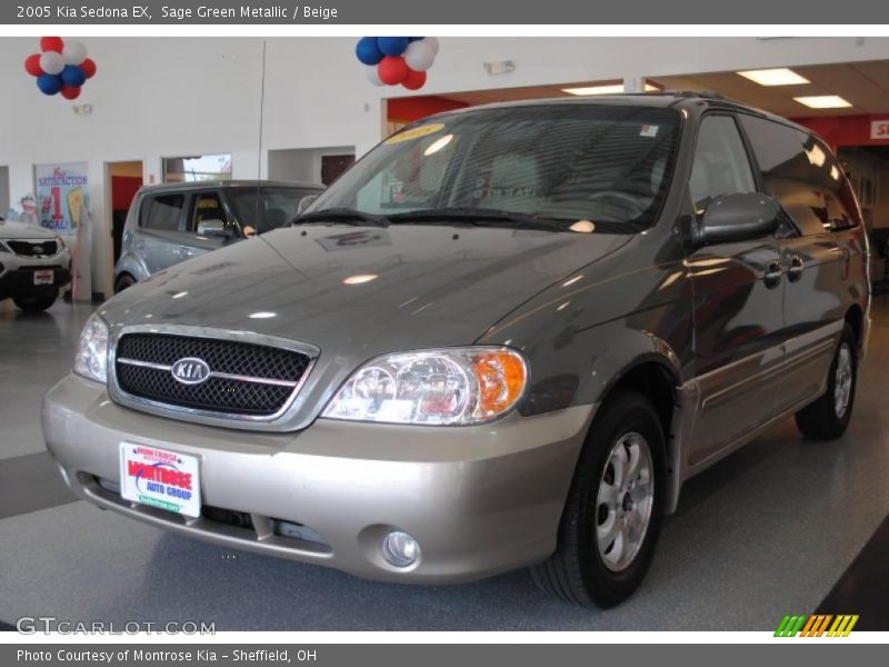 Sage Green Metallic / Beige 2005 Kia Sedona EX