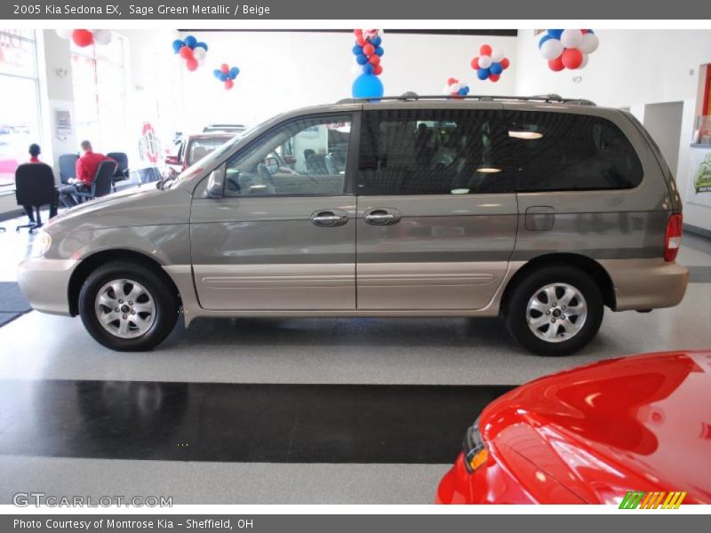 Sage Green Metallic / Beige 2005 Kia Sedona EX