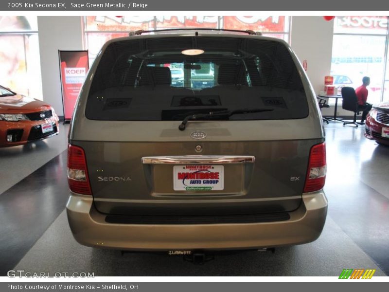 Sage Green Metallic / Beige 2005 Kia Sedona EX