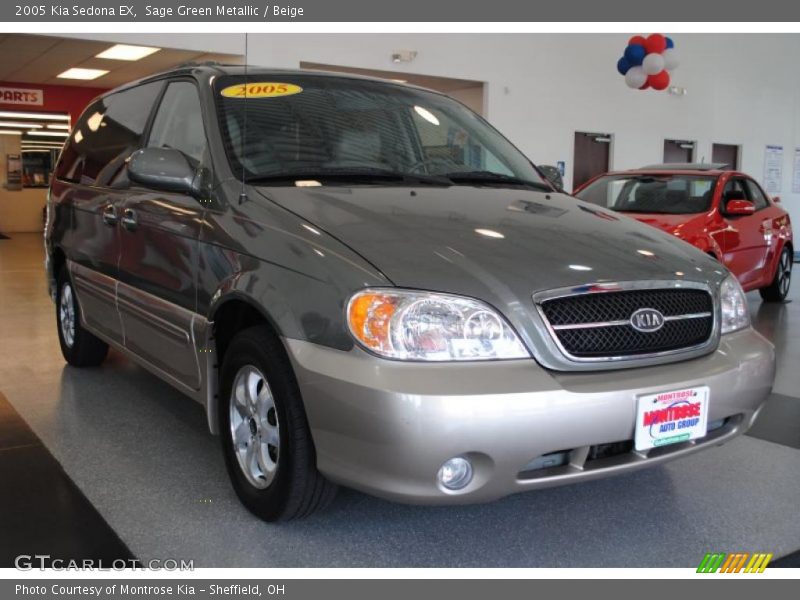 Sage Green Metallic / Beige 2005 Kia Sedona EX