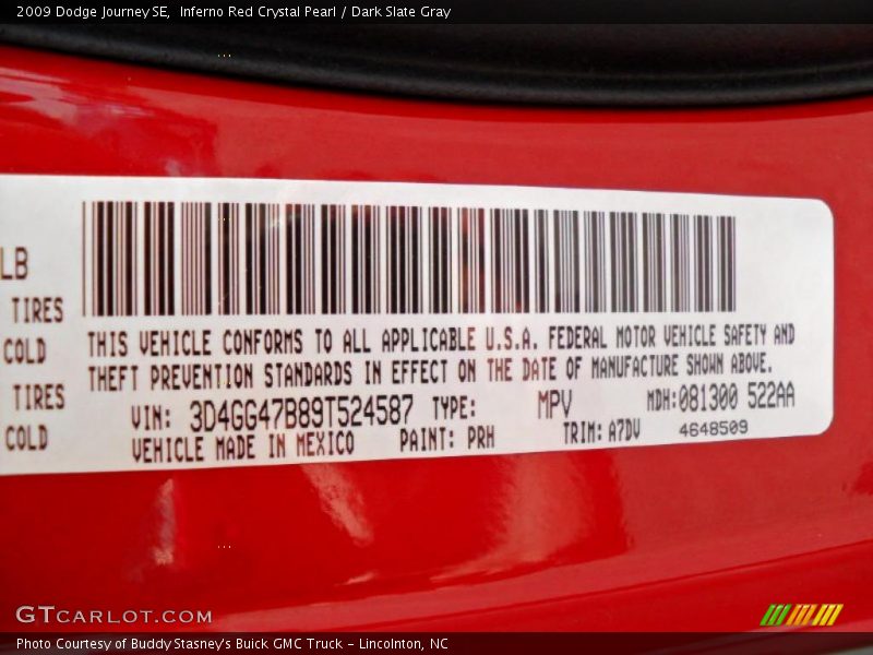 Inferno Red Crystal Pearl / Dark Slate Gray 2009 Dodge Journey SE