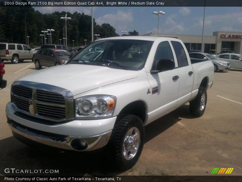 Bright White / Medium Slate Gray 2009 Dodge Ram 2500 Big Horn Edition Quad Cab 4x4