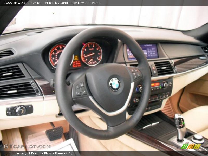Jet Black / Sand Beige Nevada Leather 2009 BMW X5 xDrive48i