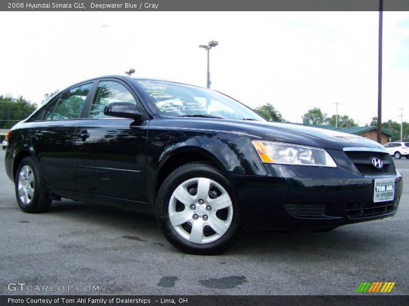 Deepwater Blue / Gray 2008 Hyundai Sonata GLS