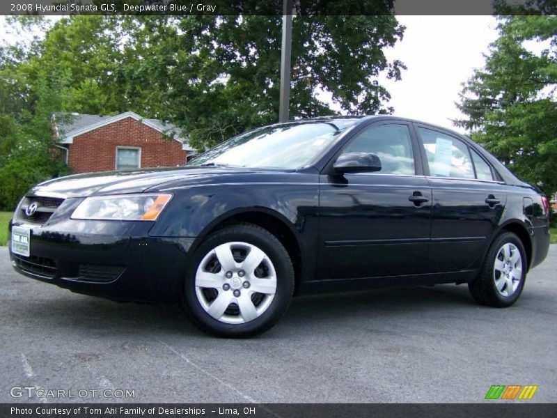 Deepwater Blue / Gray 2008 Hyundai Sonata GLS