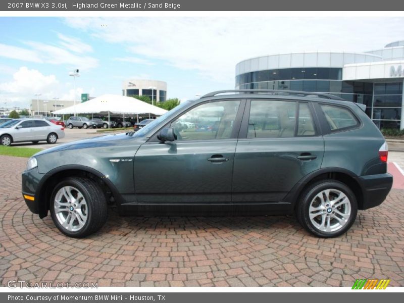 Highland Green Metallic / Sand Beige 2007 BMW X3 3.0si