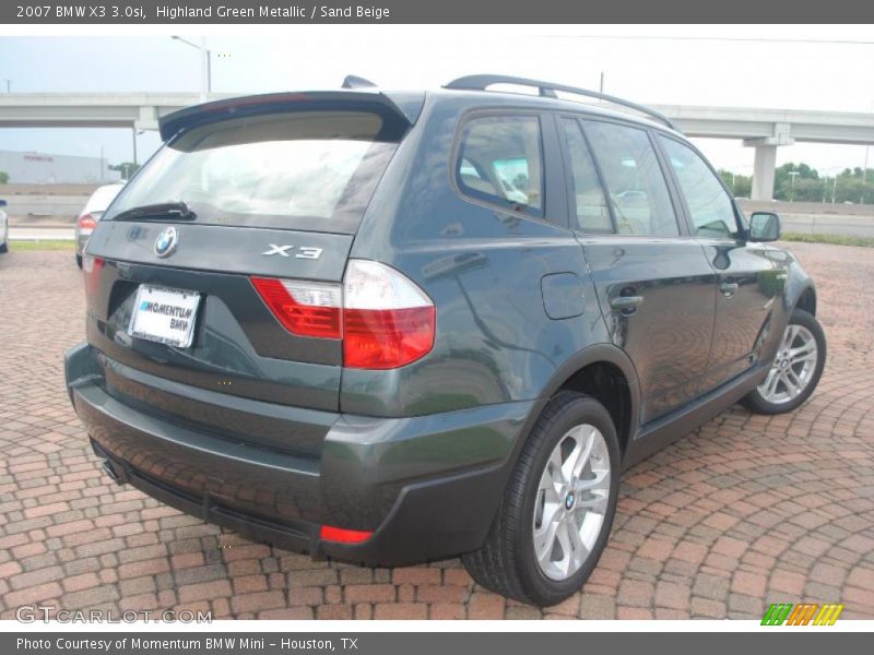 Highland Green Metallic / Sand Beige 2007 BMW X3 3.0si