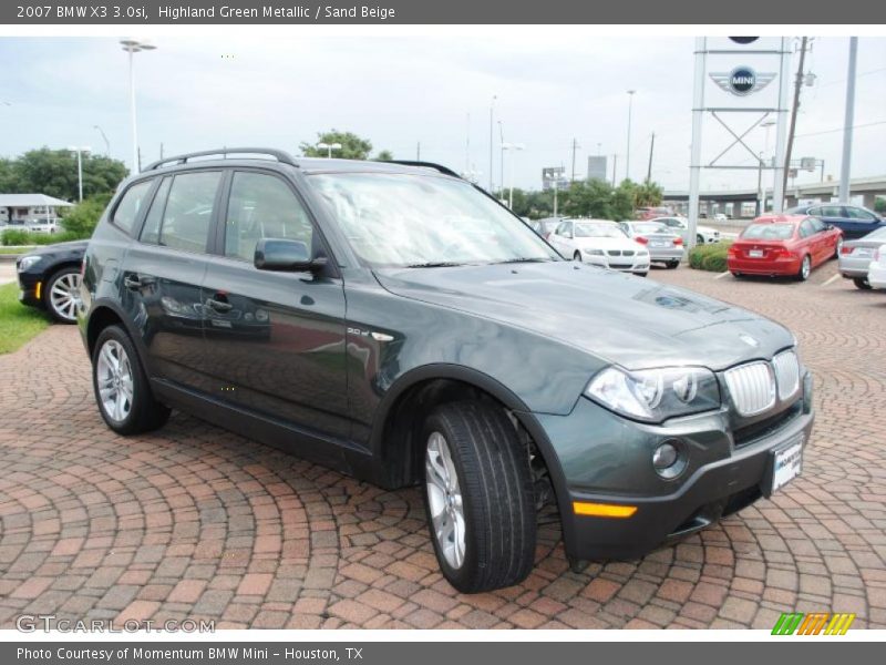 Highland Green Metallic / Sand Beige 2007 BMW X3 3.0si