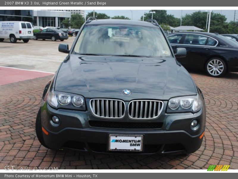 Highland Green Metallic / Sand Beige 2007 BMW X3 3.0si