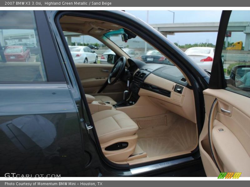 Highland Green Metallic / Sand Beige 2007 BMW X3 3.0si