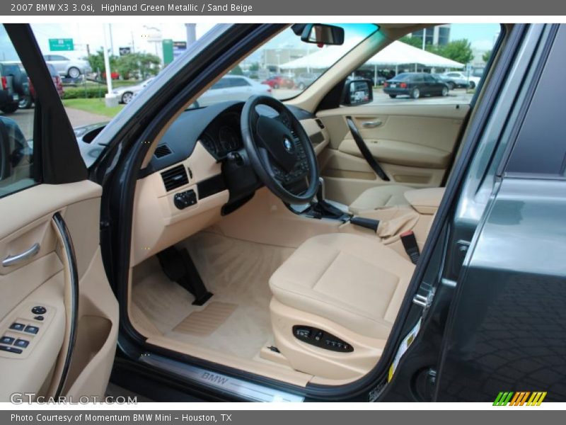 Highland Green Metallic / Sand Beige 2007 BMW X3 3.0si