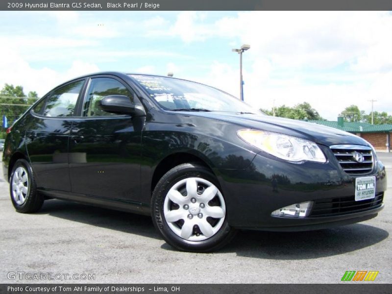 Black Pearl / Beige 2009 Hyundai Elantra GLS Sedan