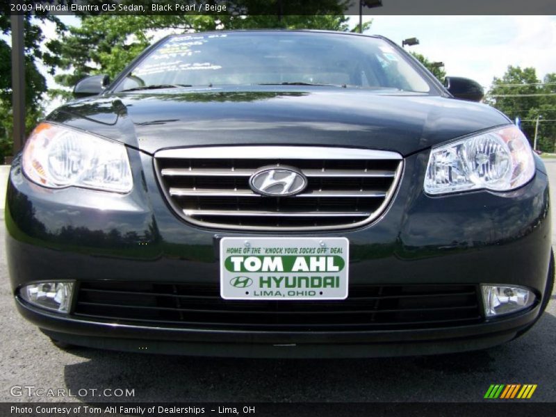Black Pearl / Beige 2009 Hyundai Elantra GLS Sedan