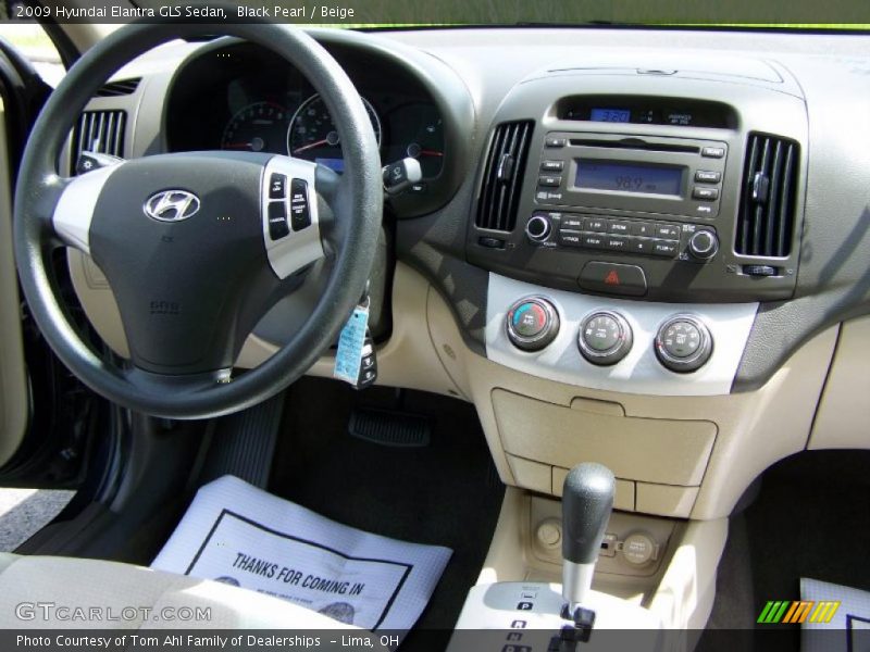 Black Pearl / Beige 2009 Hyundai Elantra GLS Sedan