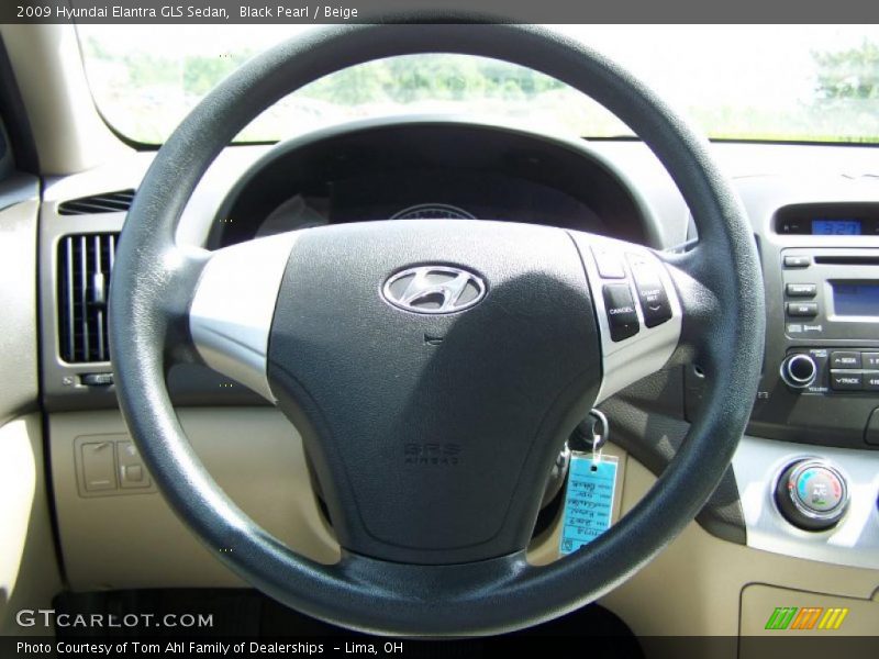 Black Pearl / Beige 2009 Hyundai Elantra GLS Sedan