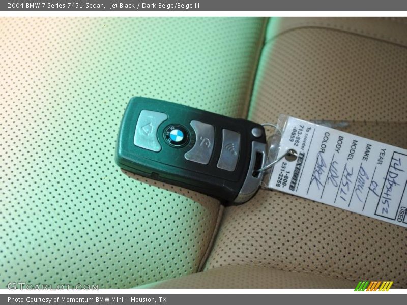 Jet Black / Dark Beige/Beige III 2004 BMW 7 Series 745Li Sedan