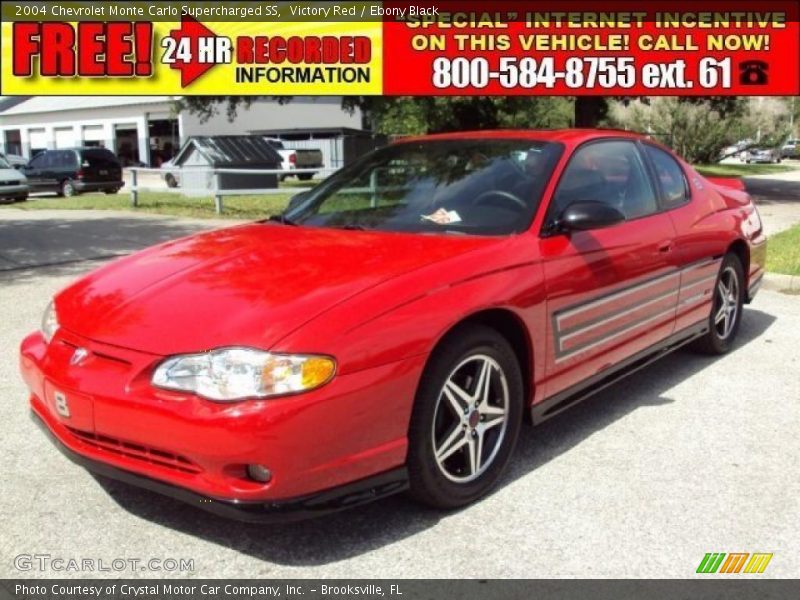 Victory Red / Ebony Black 2004 Chevrolet Monte Carlo Supercharged SS