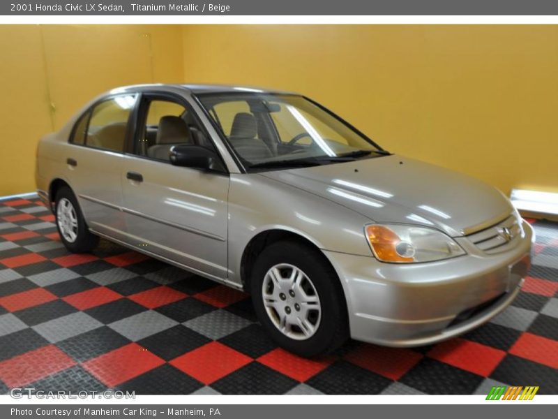 Titanium Metallic / Beige 2001 Honda Civic LX Sedan