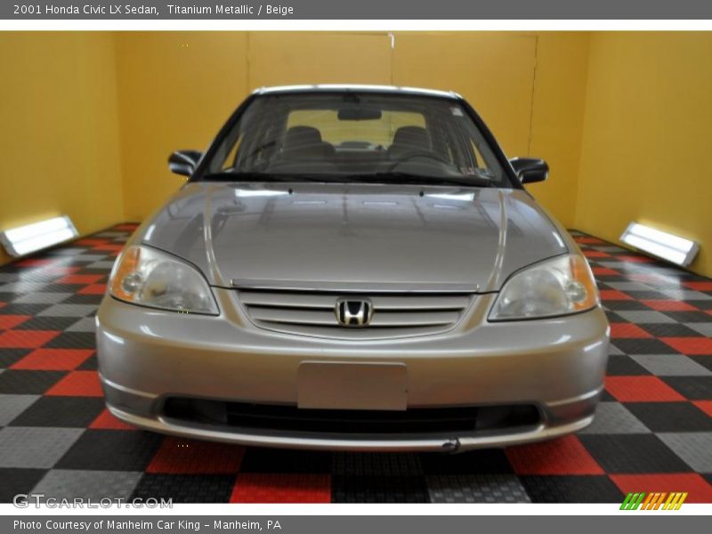 Titanium Metallic / Beige 2001 Honda Civic LX Sedan