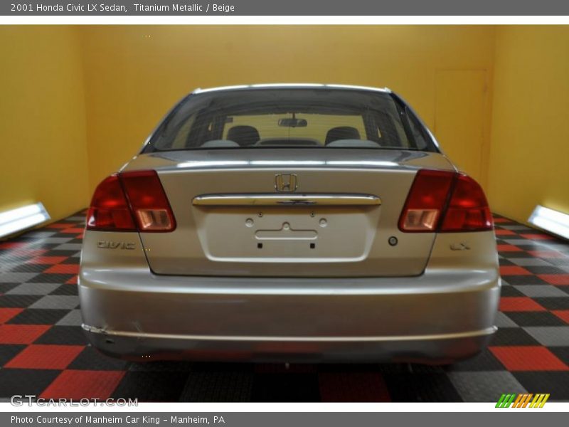 Titanium Metallic / Beige 2001 Honda Civic LX Sedan