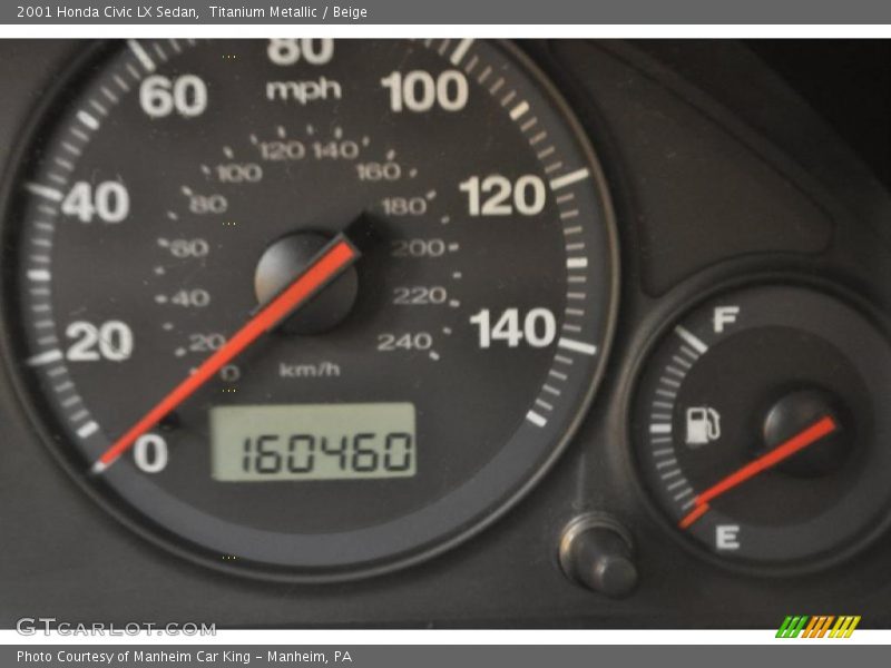 Titanium Metallic / Beige 2001 Honda Civic LX Sedan