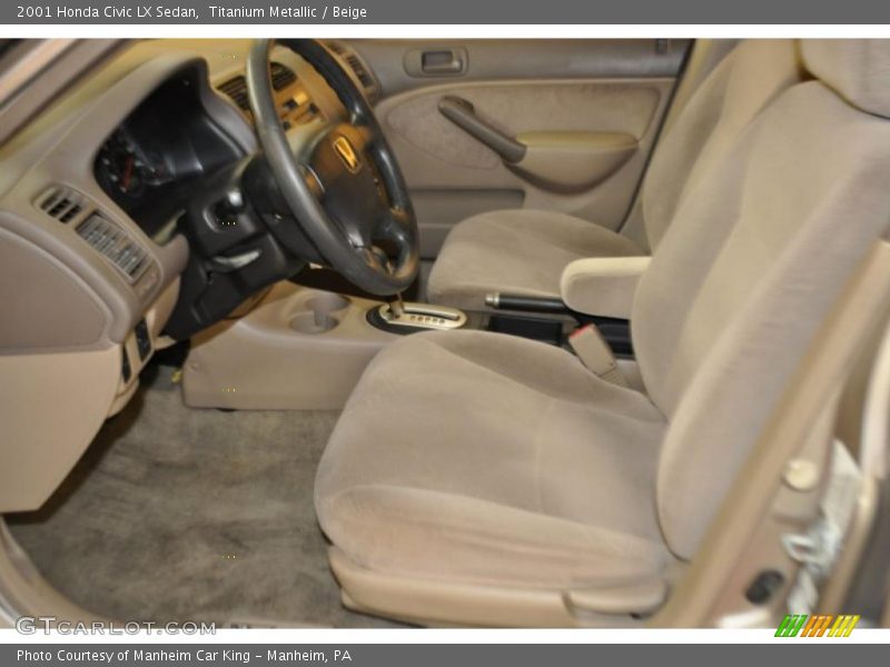 Titanium Metallic / Beige 2001 Honda Civic LX Sedan
