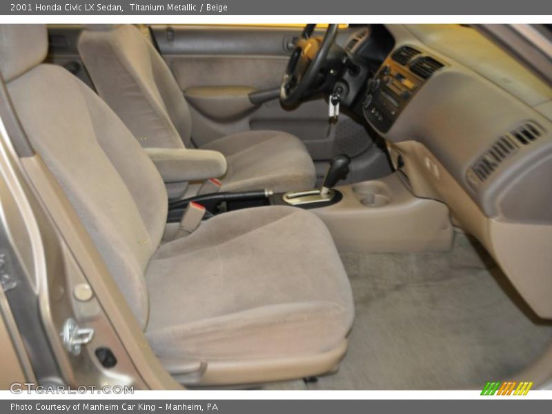 Titanium Metallic / Beige 2001 Honda Civic LX Sedan