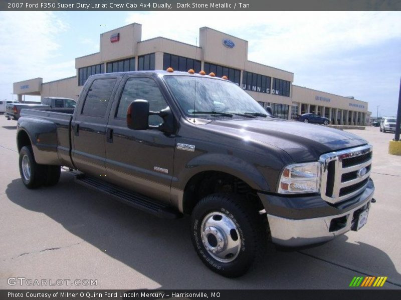 Dark Stone Metallic / Tan 2007 Ford F350 Super Duty Lariat Crew Cab 4x4 Dually