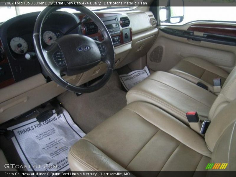 Dark Stone Metallic / Tan 2007 Ford F350 Super Duty Lariat Crew Cab 4x4 Dually