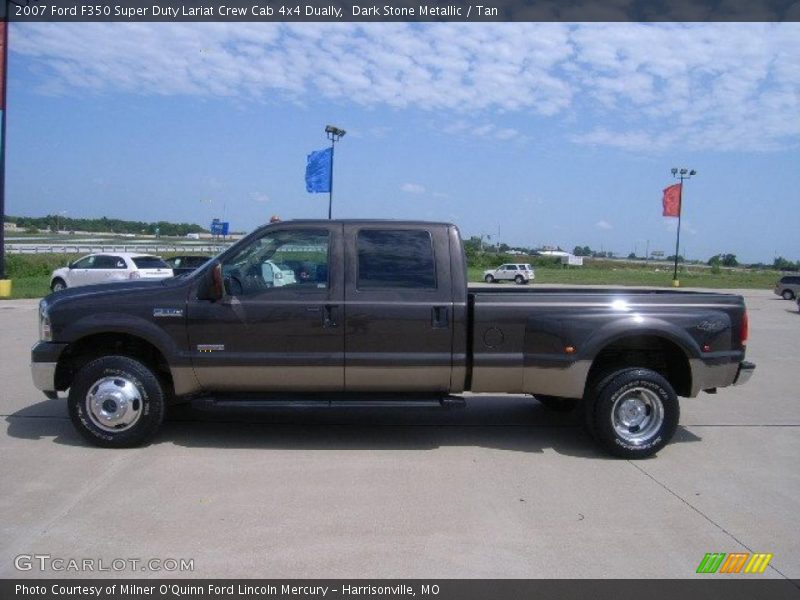 Dark Stone Metallic / Tan 2007 Ford F350 Super Duty Lariat Crew Cab 4x4 Dually
