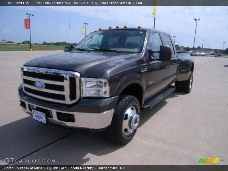 Dark Stone Metallic / Tan 2007 Ford F350 Super Duty Lariat Crew Cab 4x4 Dually