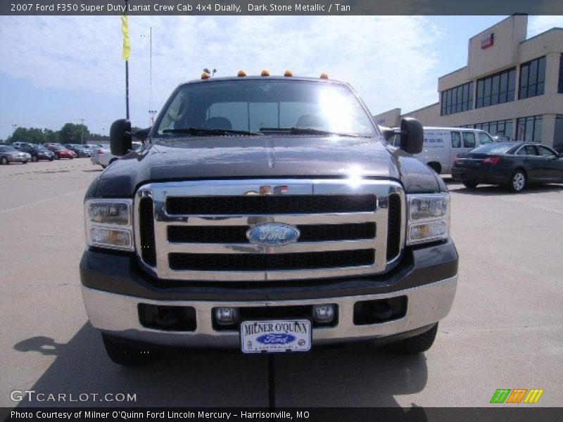 Dark Stone Metallic / Tan 2007 Ford F350 Super Duty Lariat Crew Cab 4x4 Dually