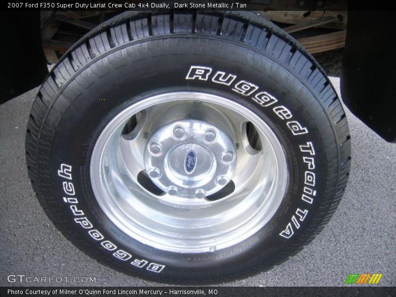 Dark Stone Metallic / Tan 2007 Ford F350 Super Duty Lariat Crew Cab 4x4 Dually