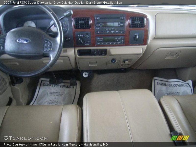 Dark Stone Metallic / Tan 2007 Ford F350 Super Duty Lariat Crew Cab 4x4 Dually