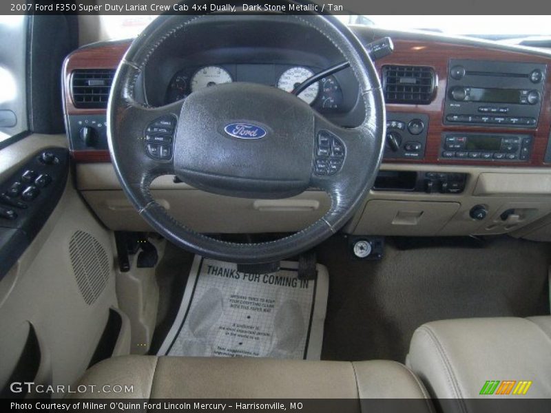 Dark Stone Metallic / Tan 2007 Ford F350 Super Duty Lariat Crew Cab 4x4 Dually